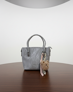Silver mini satchel bag