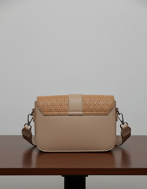 Beige design sling bag