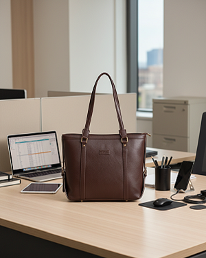 Brown side strap shoulder bag