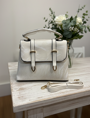White mini satchel bag