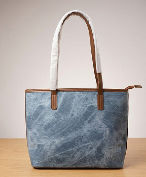 Textured blue shoulder bag