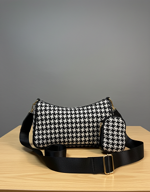 Black and white sling bag