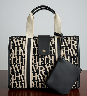 Alphabetical print tote bag