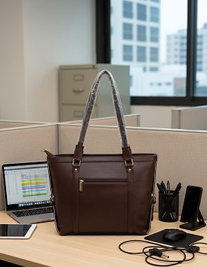Brown side strap shoulder bag