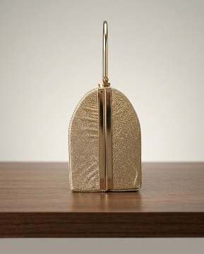 Golden box clutch bag
