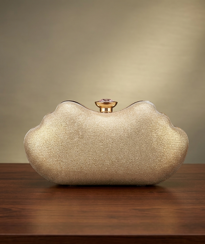 Golden clutch bag
