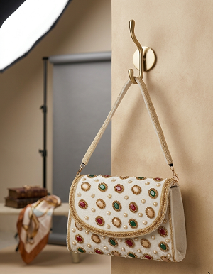 Stone clutch bag