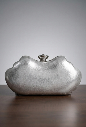 Silver clutch bag